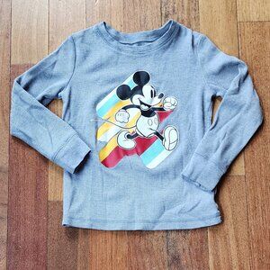 Disney Jumping Beans Mickey Mouse Long Sleeve Waffle Knit Jersey Size 5T